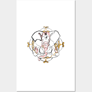 Single Line - Ganesha Posters and Art